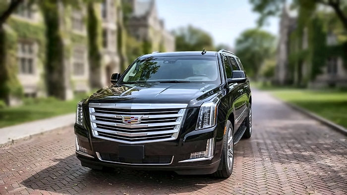 The black Cadillac Escalade ESV