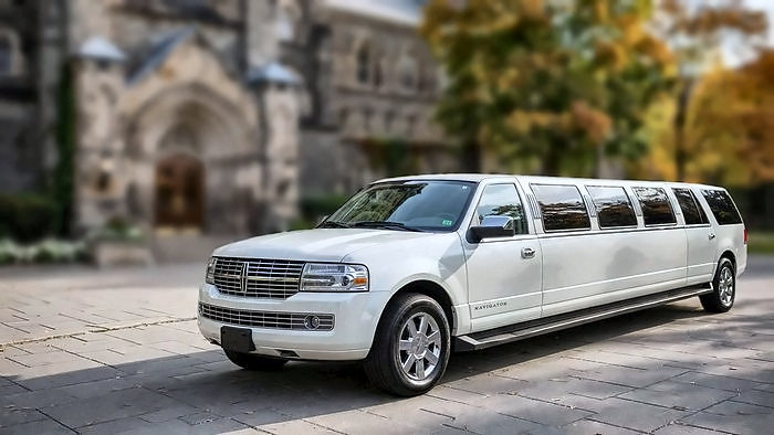 The white Lincoln Navigator stretch limousine