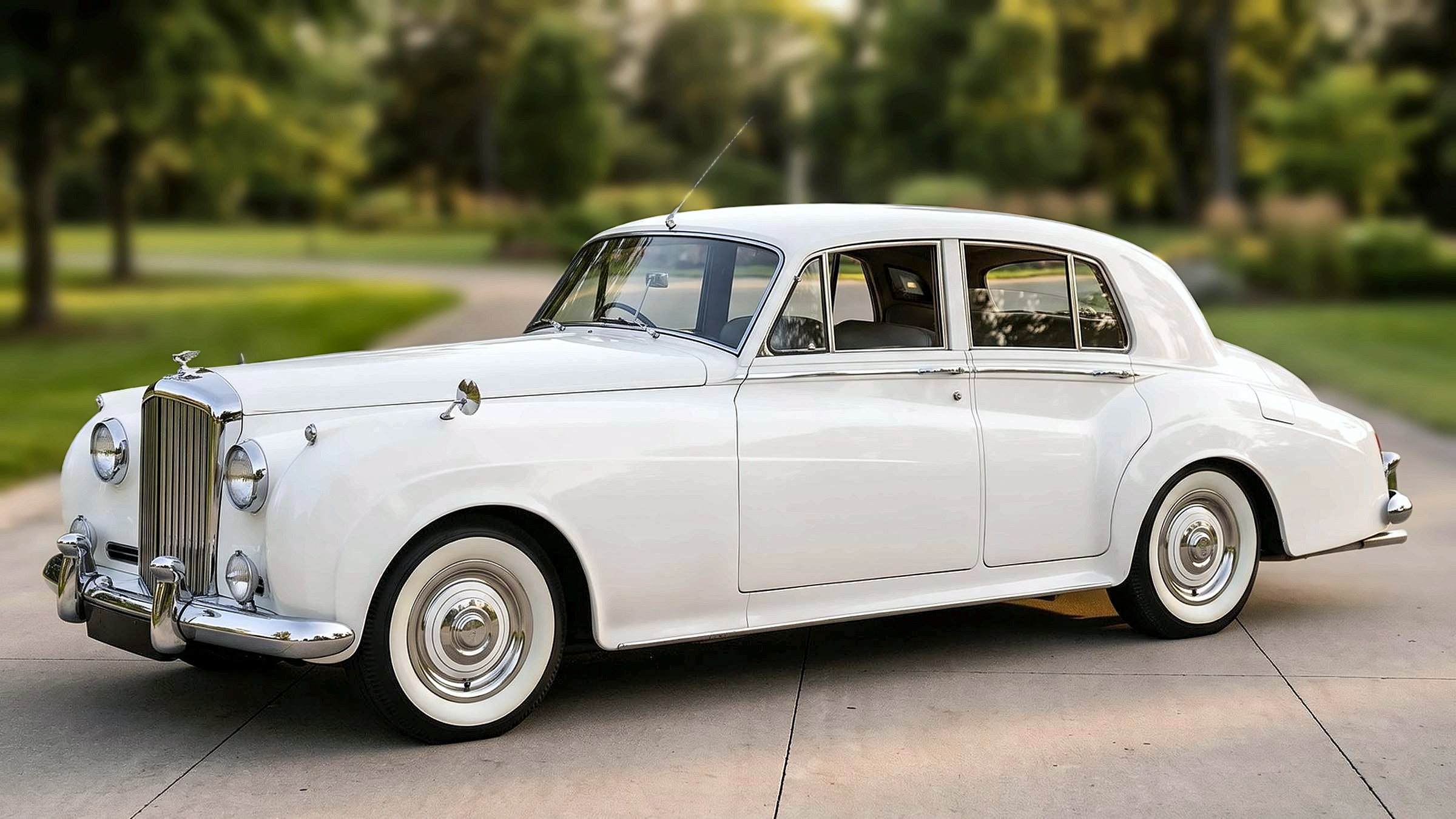 White 1959 Bentley S for anniversary and milestone transportation in Toronto