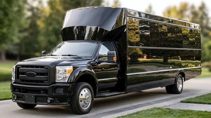 Ford F-550 Party Bus, 22 passengers, black, from the AB Limousine fleet